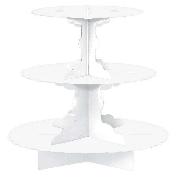 Cupcake 3 Tier Treat Stand – White  |   Cake Stands