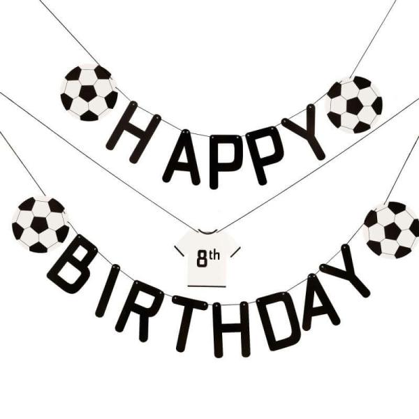 Customisable Kick Off Party Football Happy Birthday Buntings 2Pk  |   Party Banners