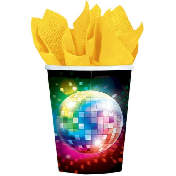 Disco Fever Party 266Ml Paper Cups 8Pk  |   Party Cups