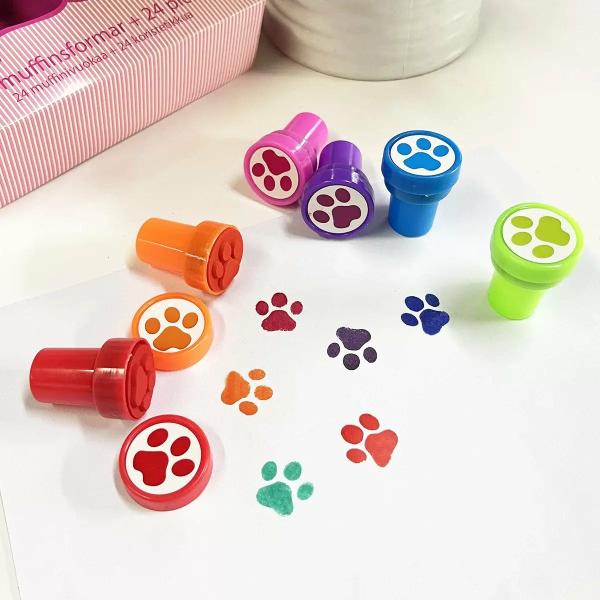 Dog Paw Print Stamps 6Pk  |   Party Favours