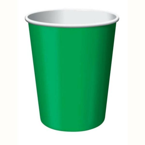 Emerald Green Paper Cups 266Ml 24Pk  |   Party Cups