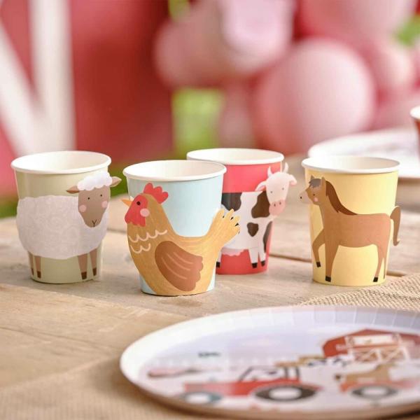 Farm Friends Animals Paper Party Cups  |   Party Cups