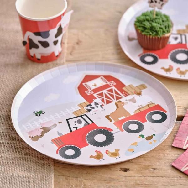 Farm Friends Animals Paper Party Plates 8Pk  |   Party Plates