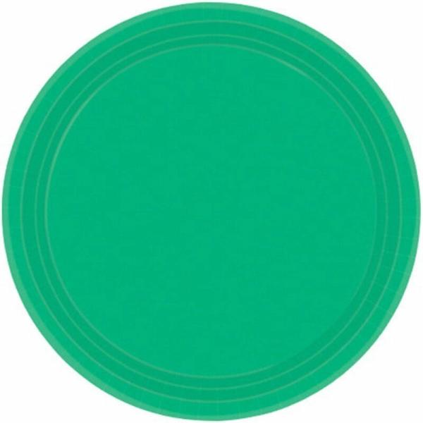 Festive Green Round Paper Plates 17Cm 20Pk  |   Party Plates