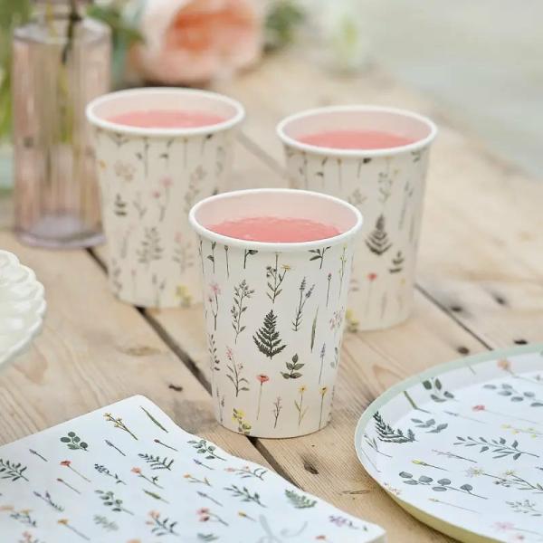 Floral Bloom Hen Party Paper Cups 8Pk  |   Party Cups