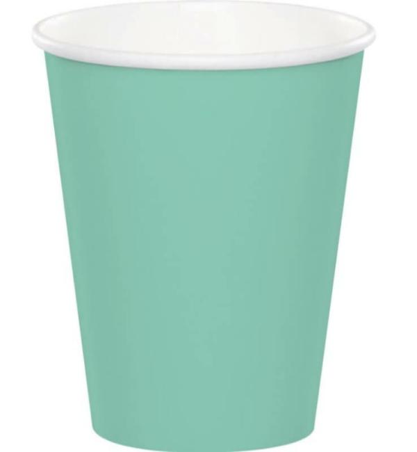 Fresh Mint Green Paper Cups 266Ml 24Pk  |   Party Cups