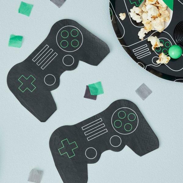 Game Controller Shaped Paper Napkins 16Pk  |   Party Napkins