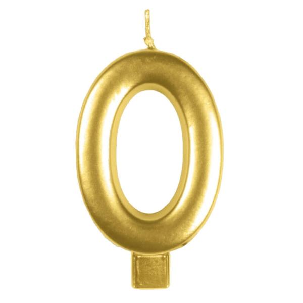 Gold Numeral Moulded Candle – Number 0  |   Candles