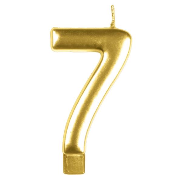 Gold Numeral Moulded Candle – Number 7  |   Candles