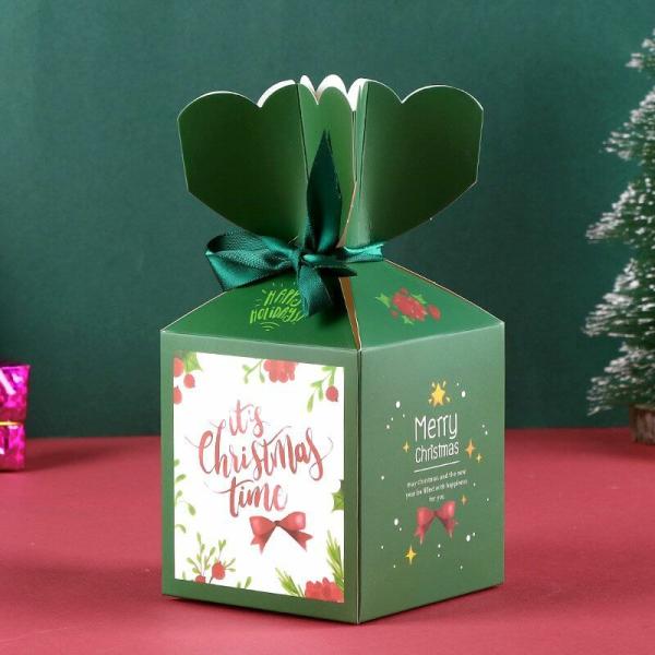 Green It’s Christmas Time Gift Boxes 5Pk  |   Treat Boxes & Bags