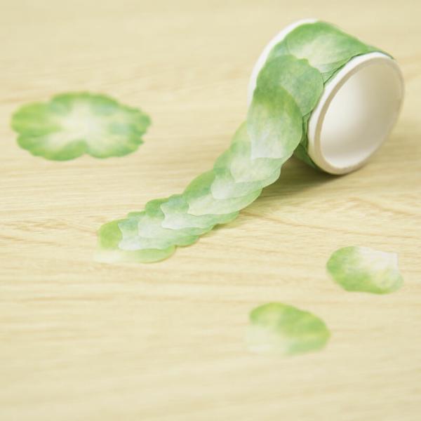 Green Plum Blossom Flower Petal Washi Tape Sticker Roll  |   Washi Tape Stickers