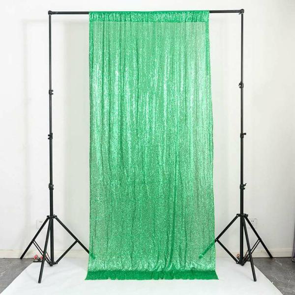 Green Shimmer Sequin Wall Backdrop Curtain  |   Sequin Backdrop Curtains