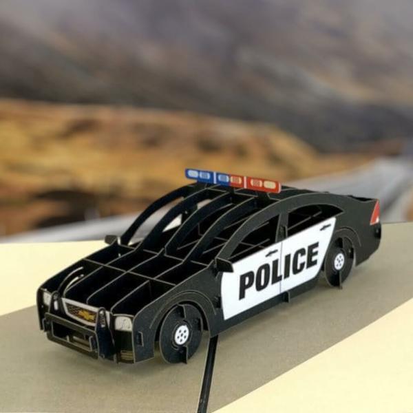 Handmade Police Car Pop Up Card  |   Vehicles