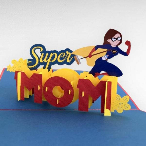 Handmade ‘super Mom’ Pop Up Mother’s Day Greeting Card  |   Pop Up Cards