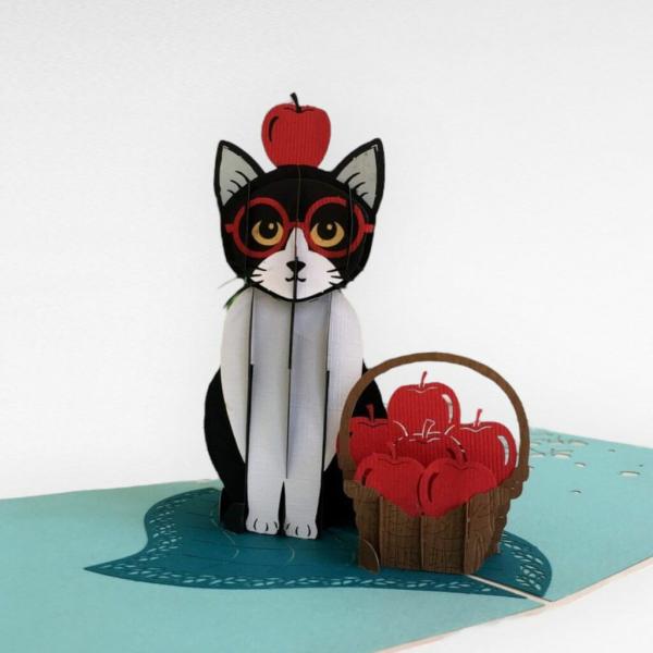 Handmade Tuxedo Cat 3D Pop Up Greeting Card  |   Valentine’s Day