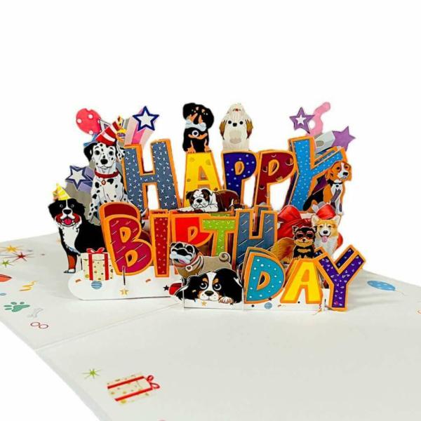 Happy Birthday Dog Party Pop Up Card  |   Animals