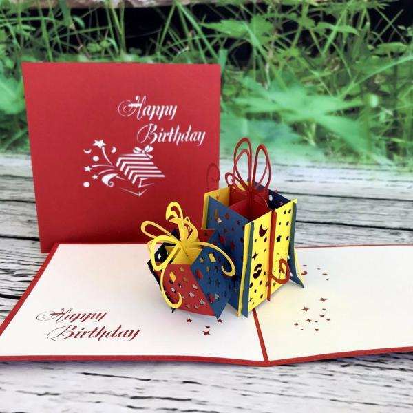 Happy Birthday Present Gift Pop Up Card  |   Pop Up Cards