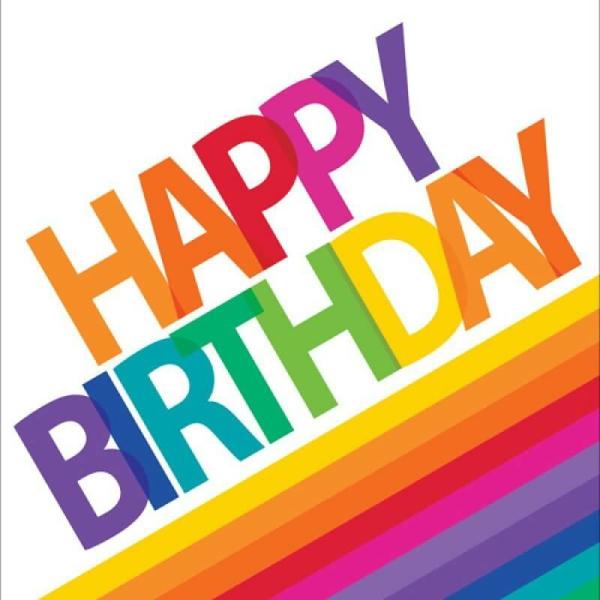 Happy Birthday Rainbow Lunch Napkins 16Pk  |   Party Napkins