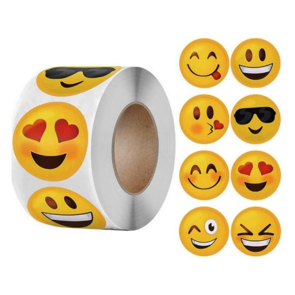 Happy Face Emoji Stickers 50Pk – 8 Designs  |   Stickers