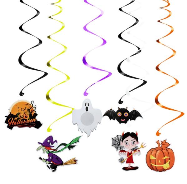 Happy Halloween Hanging Swirl Decorations 6Pk  |   Swirls