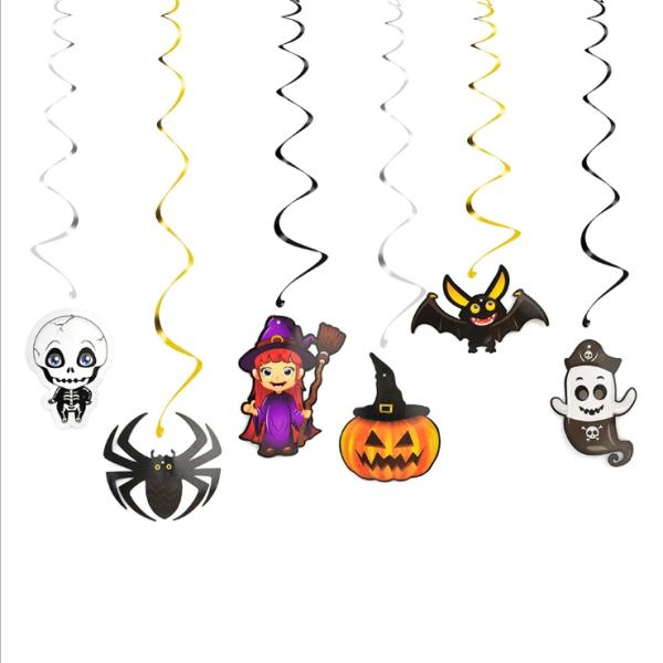 Happy Halloween Hanging Swirl Decorations 6Pk  |   Swirls