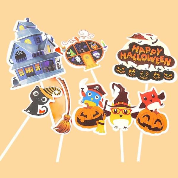 Happy Halloween Paper Cupcake Topper Kit – Style B  |   Cupcake Picks