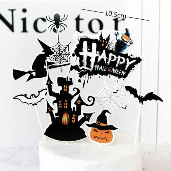 Happy Halloween Paper Cupcake Toppers 8Pk  |   Cupcake Picks