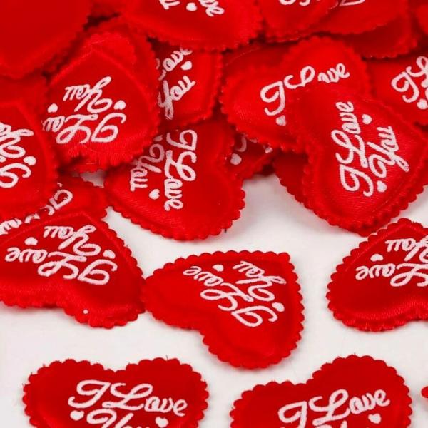 I Love You Heart Fabric Confetti – Red  |   Heart Confetti