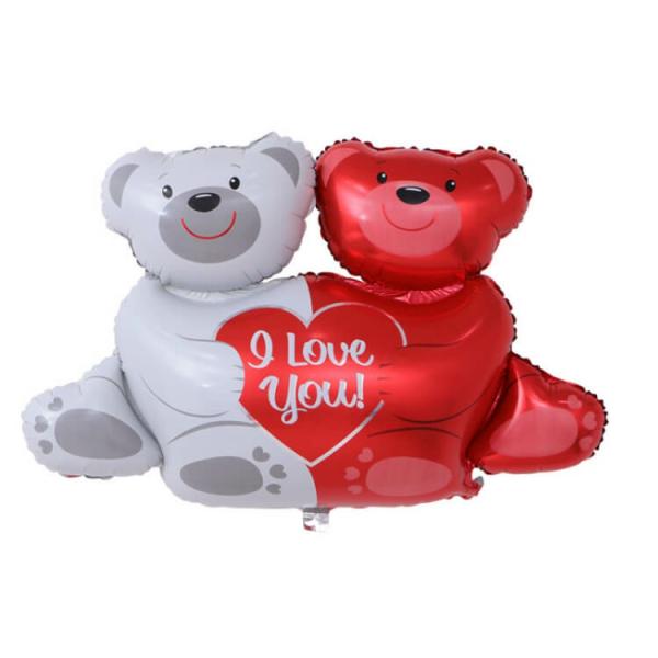 I Love You Teddy Bear Family Valentine’s Day Foil Balloon  |   Balloon Bouquets