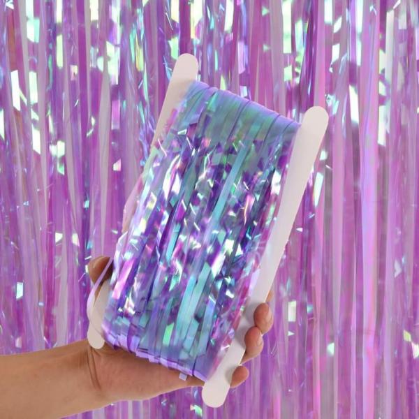 Iridescent Purple Foil Fringe Curtain  |   Foil Curtains