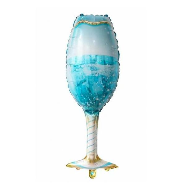 Jumbo Blue Champagne Goblet Glass Foil Balloon  |   Shaped Balloons