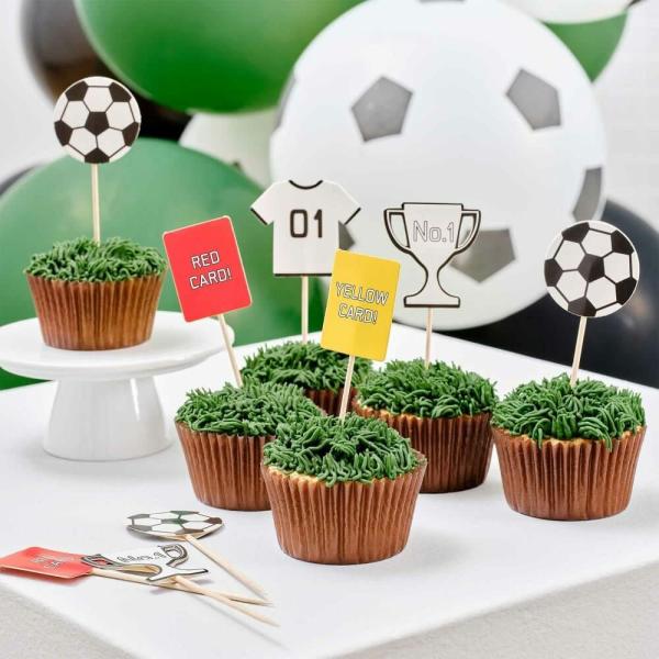 Kick Off Party Football Cupcake Toppers  |   Cupcake Picks