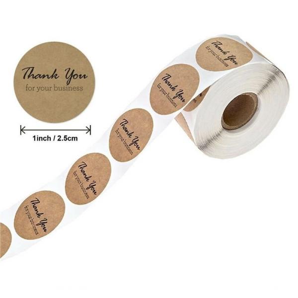 Kraft Paper Thank You For Your Business Stickers 50Pk  |   Thank You Stickers