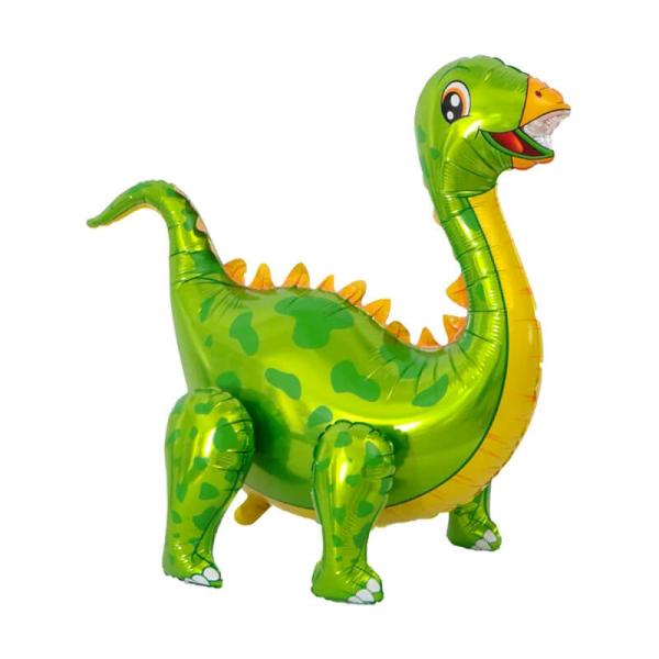 Large 4D Standing Green Brontosaurus Dinosaur Foil Balloon  |   Animal Balloons