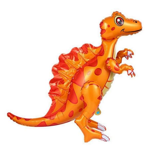 Large 4D Standing Orange Spinosaurus Dinosaur Foil Balloon  |   Animal Balloons