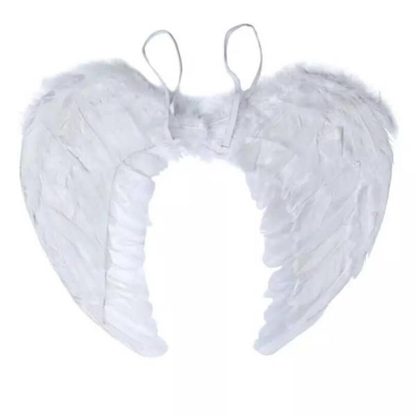 Large Fluffy White Feather Angel Costume Wings  |   Party Ties