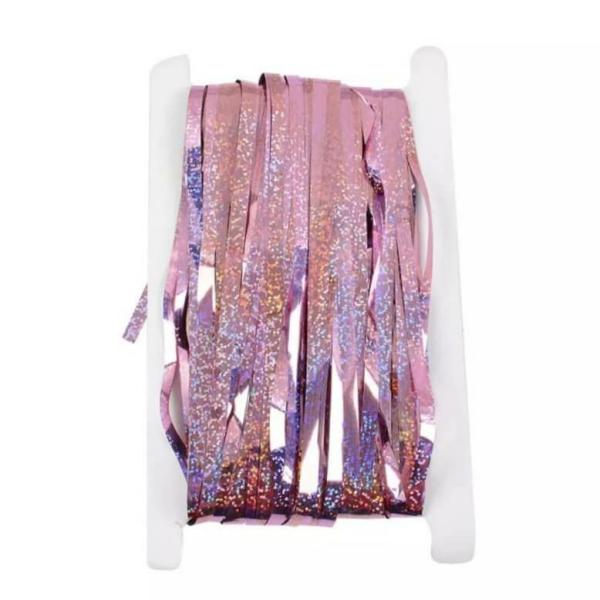 Laser Glitter Pink Foil Fringe Curtain  |   Foil Curtains