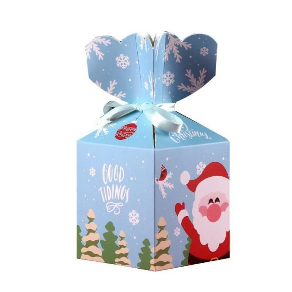 Light Blue Santa Loot Boxes 5Pk  |   Treat Boxes & Bags