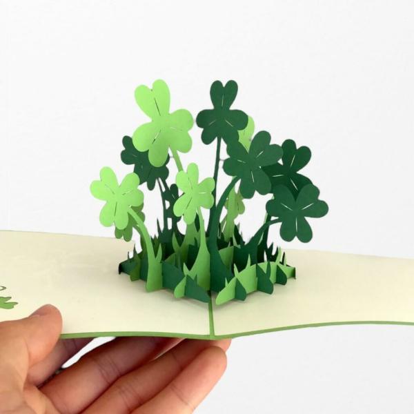 Lucky Four Leaf Clover Pop Up Card  |   Anniversary