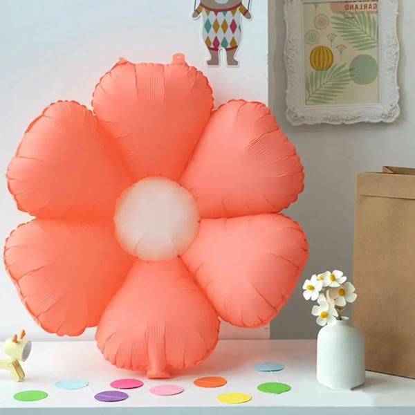 Matte Pink Daisy Flower Foil Balloon  |   Shaped Balloons