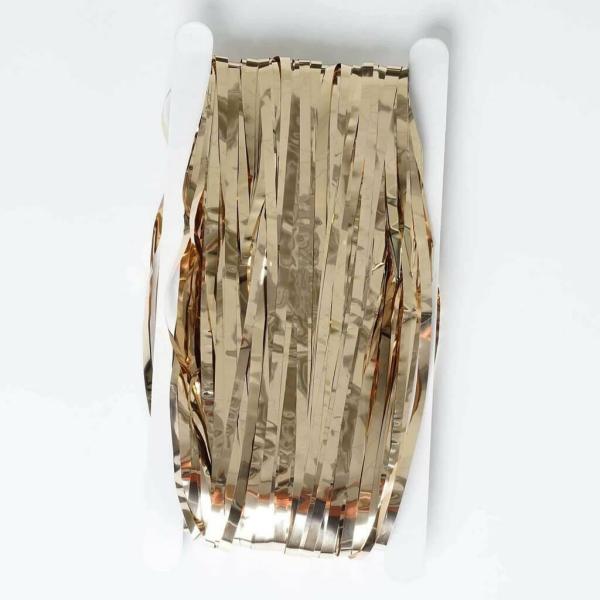 Metallic Champagne Tinsel Foil Fringe Curtain  |   Foil Curtains