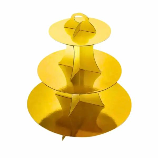 Metallic Gold 3 Tier Cupcake Stand  |   Cake Stands