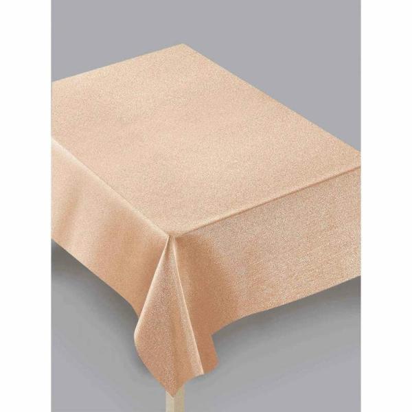 Metallic Rose Gold Luxury Fabric Tablecover  |   Table Covers