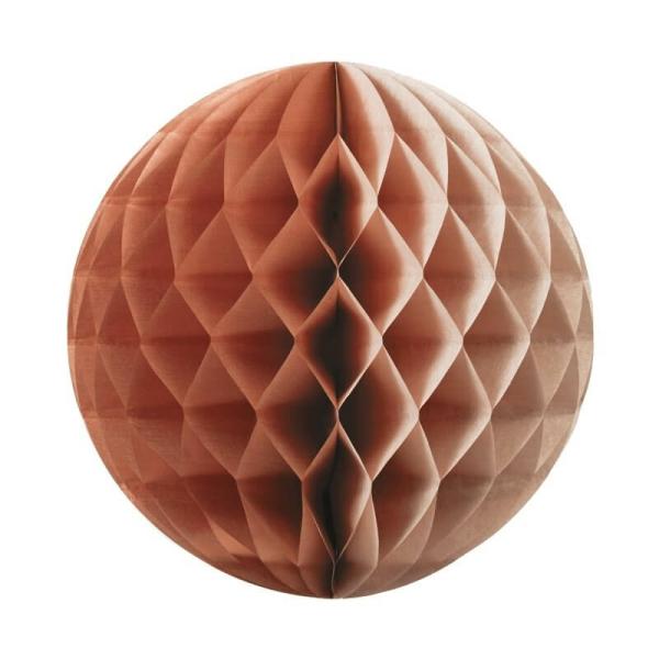 Metallic Rose Gold Paper Honeycomb Ball 25Cm  |   Honeycomb Balls