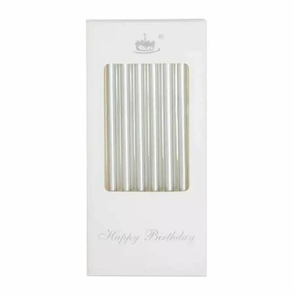 Metallic Silver Taper Candles 6Pk  |   Candles