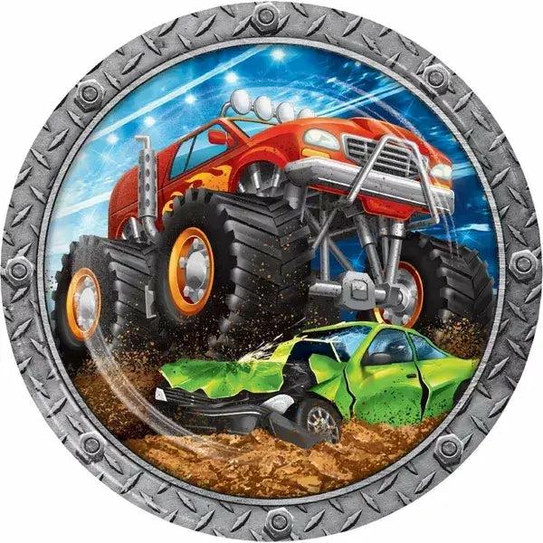 Monster Truck Rally Dinner Paper Plates 8Pk  |   Party Plates