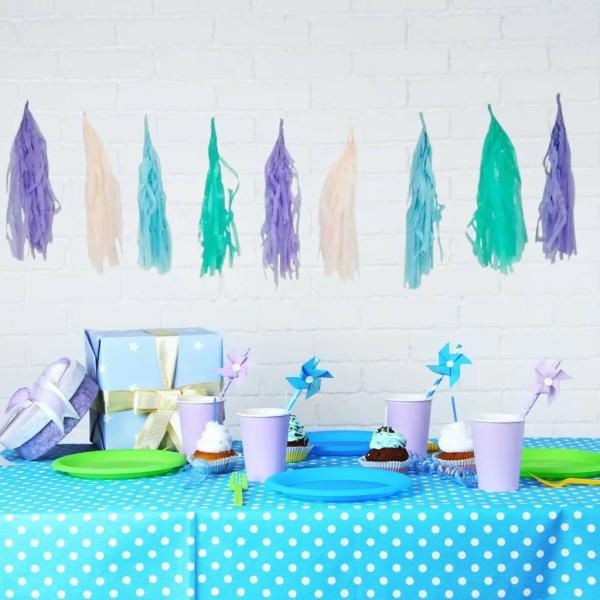 Pastel Rainbow Mermaid Tassle Bunting  |   Paper Tassels