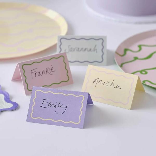 Pastel Wave Place Cards 10Pk  |   Place Cards