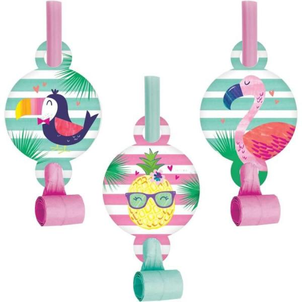 Pineapple N Friends Blowouts With Medallions 8Pk  |   Party Favours