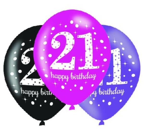 Pink Celebration Age 21 30Cm Latex Balloons  |   Printed Balloons